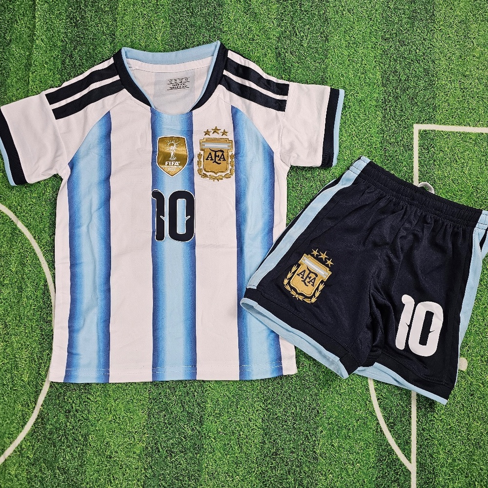 Argentina Kids Soccer Jersey Kit Youth/Argentina  jersey/ Jersey and Sho…